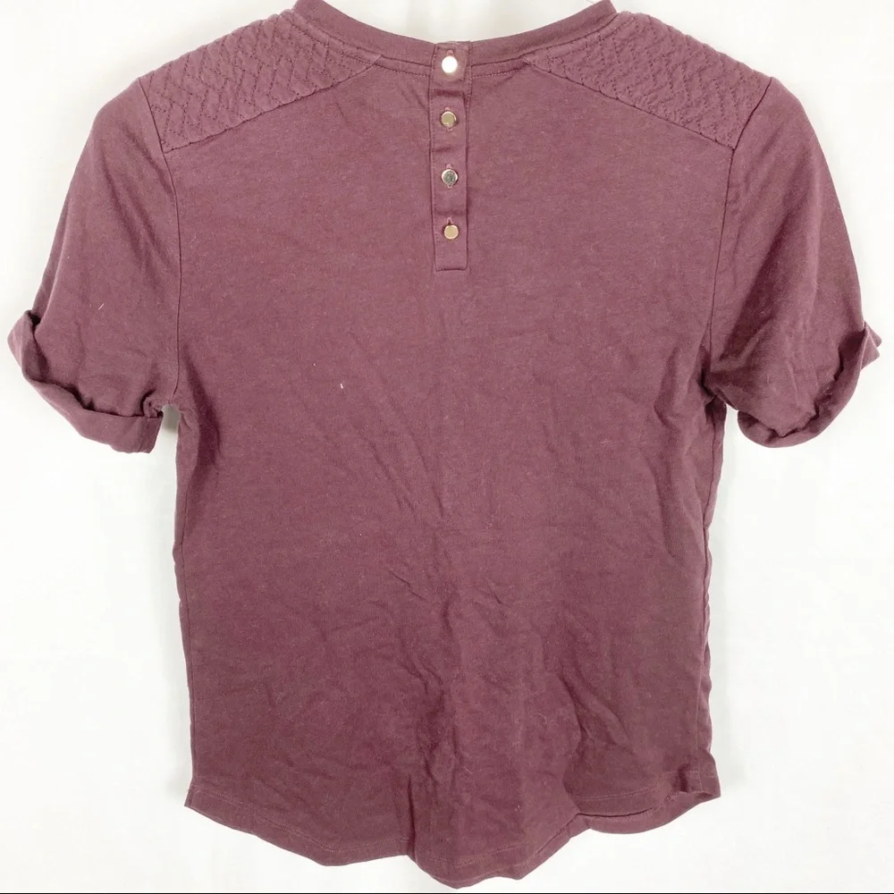 ANN TAYLOR Burgundy T Shirt - Picture 4 of 5